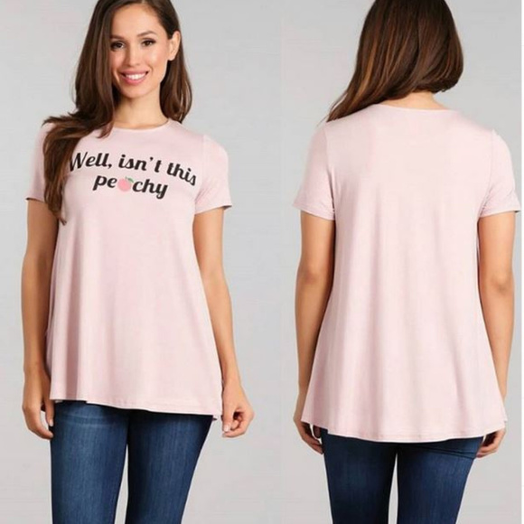 PEACHY GRAPHIC TOP - Picture 1 of 2